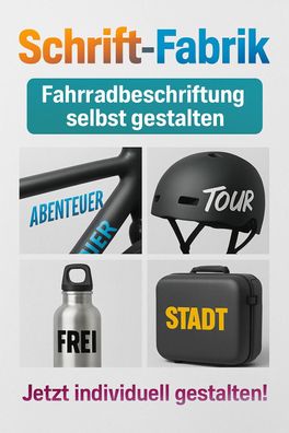 Fahrrad Wunschtext Beschriftung Aufkleber Schriftzug selbst gestalten