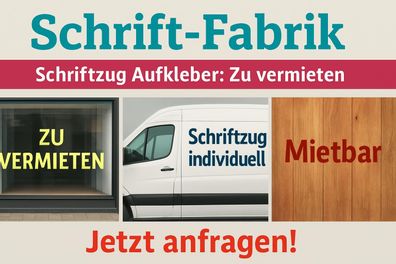 Zu vermieten Schriftzug Aufkleber selbst gestalten