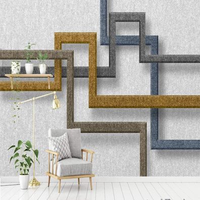 Vlies Fototapete Wandtapete Wandbilder 3D Retro Stofftapete Geometrischen 4525