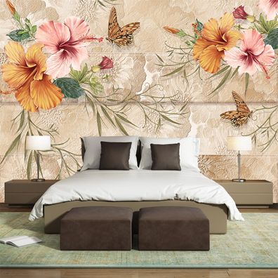 Vlies Fototapete Wandtapete Wandbilder Schönheit Moderne Blume Tapete 4527