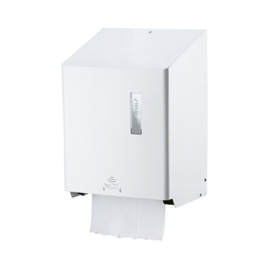 Rollenhandtuchspender Serie Omega Edelstahl weiß mit Sensor