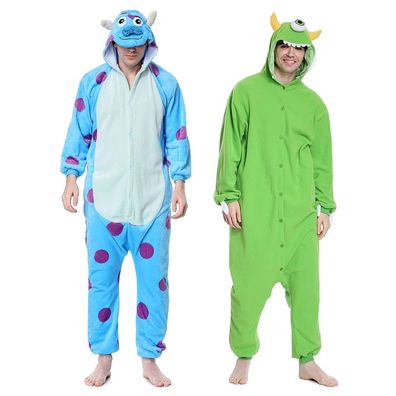 Sullivan Mike Onesie Erwachsene Damen Herren Tier Cosplay Pyjamas Plusch Halloween