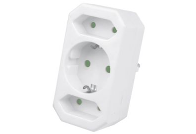 Heitech Steckdosenadapter 3fach 1Schu/2Euro