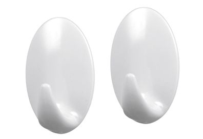 Metaltex Hafthaken Jumbo, 2er Set, oval, ABS weiß