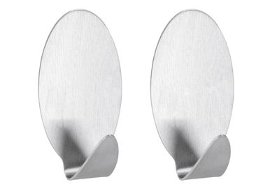 Metaltex Hafthaken Jumbo, 2er Set, oval, Inox