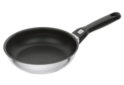 Ballarini Pesaro Bratpfanne 20 cm, 18/10 Edelstahl, Silber-Schwarz