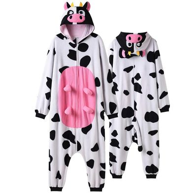 Kuh Kigurumi Onesie Erwachsene Damen Herren Tier Cosplay Pyjamas Plusch Winter