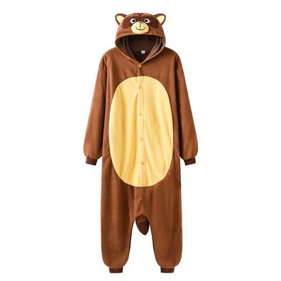 Waschbar Onesie Paar Damen Herren Tier Cosplay Pyjamas Plusch Winter Homewear