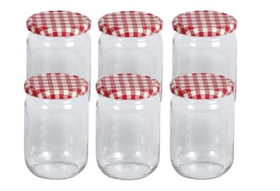 EmSy Schraubdeckelglas mit 82mm TO-Deckel kariert 540 ml 6er Pack