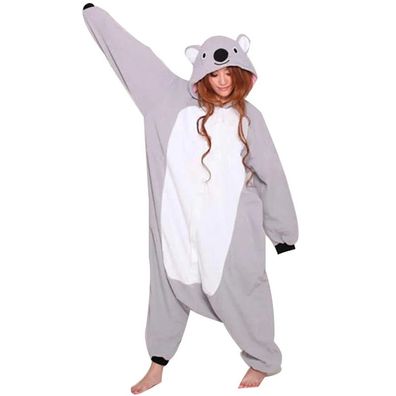Koala Onesie Erwachsene Damen Herren Tier Cosplay Pyjamas Plusch Fleece Winter