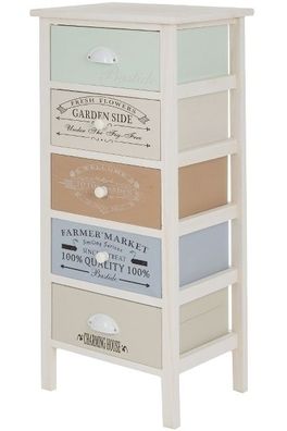 Kommode Milian mit 5 Schubladen MDF Bunt