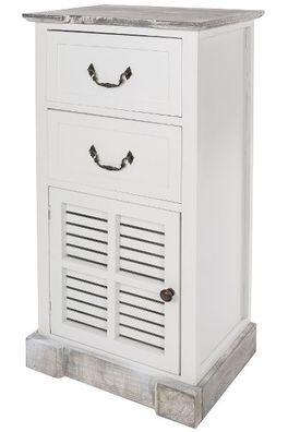 Kommode Mathilde Schubladen Tür MDF Weiß&Grau