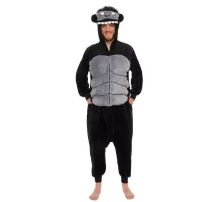 Gorilla Kigurumi Onesie Erwachsene Herren Tier Cosplay Pyjamas Plusch Halloween