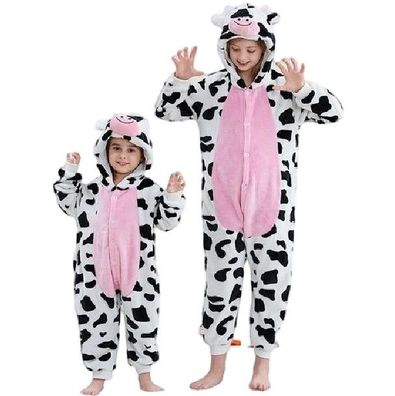 Kuh Kigurumi Onesie Kinder Madchen Tier Cosplay Pyjamas Plusch Winter Halloween