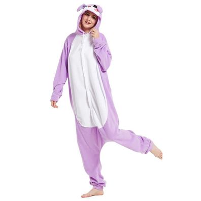 Hase Kigurumi Onesie Erwachsene Damen Tier Cosplay Pyjamas Plusch Locker Halloween