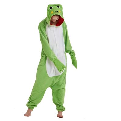 Frosch Kigurumi Onesie Erwachsene Damen Tier Cosplay Pyjamas Plusch Kapuze Halloween