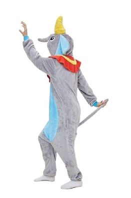 Grauer Elefant Dumbo Onesie Erwachsene Tier Cosplay Pyjamas Plusch Kapuze