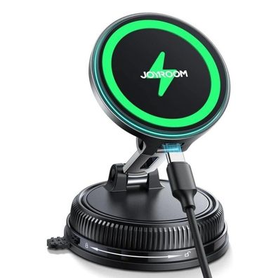 Joyroom 15W Fast Charging Car Phone Holder, Vacuum Gel Suction & 360° Magnetic Stand