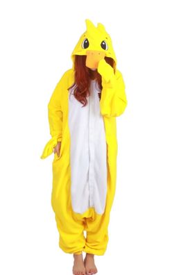 Gelbe Ente Kigurumi Onesie Erwachsene Unisex Tier Cosplay Pyjamas Plusch Karneval