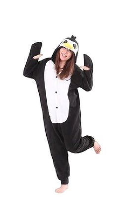 Schwarzer Pinguin Onesie Erwachsene Unisex Tier Cosplay Pyjamas Plusch Homewear