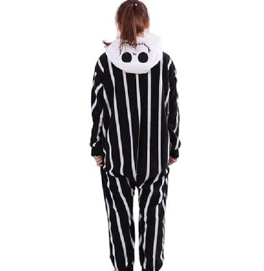 Skeleton Jack Onesie Erwachsene Unisex Tier Cosplay Pyjamas Plusch Halloween
