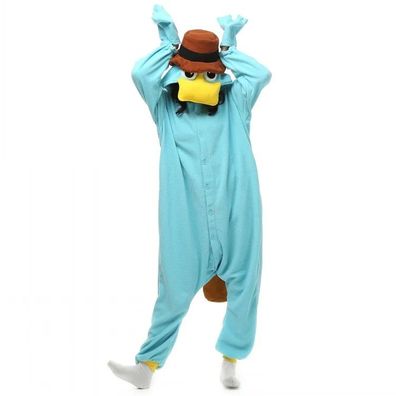 Perry Schnabeltier Onesie Erwachsene Unisex Tier Cosplay Pyjamas Plusch