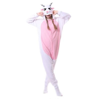 Ziege Schaf Kigurumi Onesie Erwachsene Unisex Tier Cosplay Pyjamas Plusch Fleece
