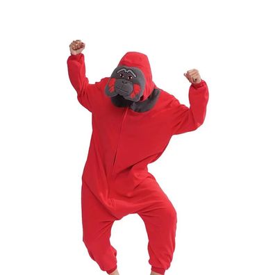 Schimpanse Affe Kigurumi Onesie Erwachsene Tier Cosplay Pyjamas Plusch Halloween
