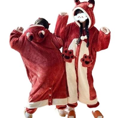 Roter Fuchs Kigurumi Onesie Erwachsene Tier Cosplay Pyjamas Plusch Halloween
