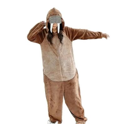 Walross Seelowe Kigurumi Onesie Erwachsene Tier Cosplay Pyjamas Plusch Weihnachten