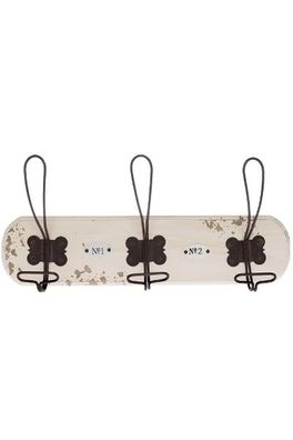 Garderobe Thor 3 Haken Holz Weiß