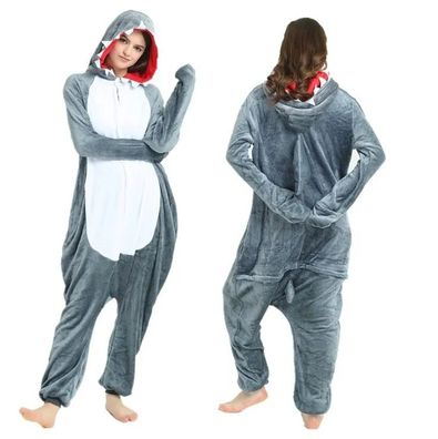 Grauer Hai Einhorn Panda Onesie Erwachsene Tier Cosplay Pyjamas Plusch Halloween