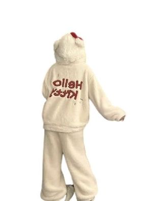 Hello Kitty MINISO Onesie Erwachsene Unisex Tier Cosplay Pyjamas Plusch Weihnachten