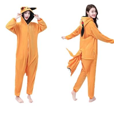 Neunschwanziger Fuchs Onesie Erwachsene Tier Cosplay Pyjamas Plusch Halloween