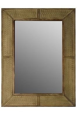 Spiegel Colonial Holz&Rattan Holzfarben&Flachsfarben