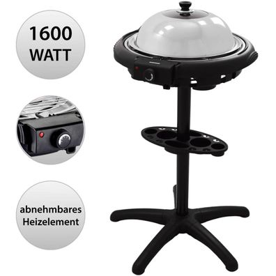 Rundgrill mit Deckel | Stand Elektrogrill mit Standfuß | BBQ Grill