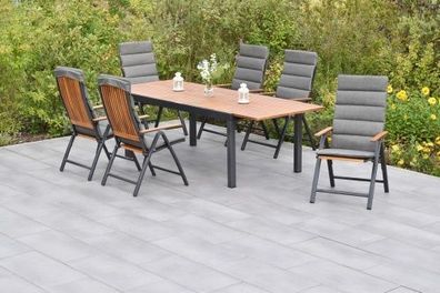 Athos Gartenmöbel Set 13tlg., Ausziehtisch
