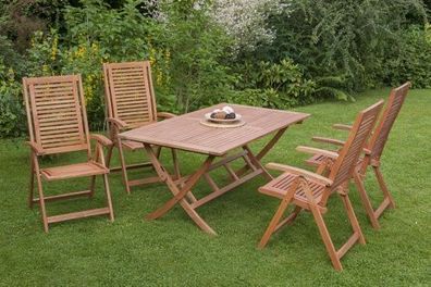 Cordoba Gartenmöbel Set 5tlg. Klappsessel & Klapptisch