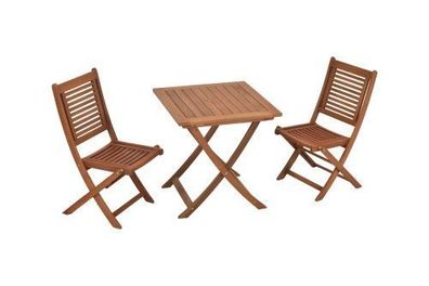 Madrid Gartenmöbel Set 3tlg., 2 Klappstühle, Klapptisch 70 x 70 cm