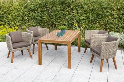Imperia Gartenmöbel Set 5tlg., Ausziehtisch