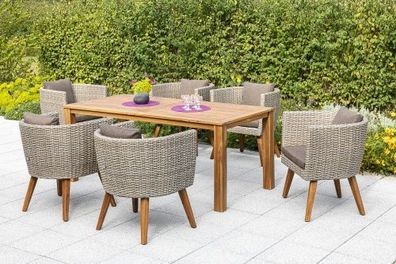 Imperia Gartenmöbel Set 7tlg., 185 x 90 cm