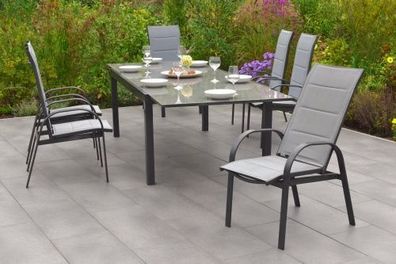 Marini Gartenmöbel Set 7tlg., Semi Ausziehtisch