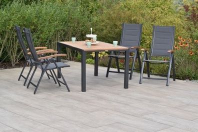 Paxos Gartenmöbel Set 5tlg., Klappsessel & 150 x 90 cm