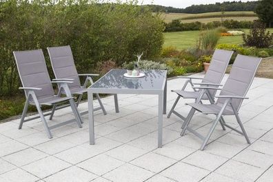 Taviano Gartenmöbel Set 5tlg., 150x90 cm, diamantbraun