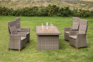 Toskana Gartenmöbel Set 5tlg., Hochlehner, natur