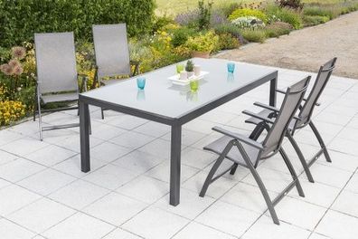 Vicenza Gartenmöbel Set 5tlg., Semi Ausziehtisch