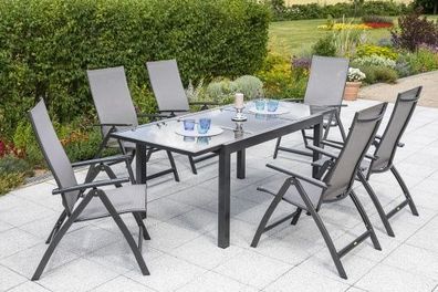 Vicenza Gartenmöbel Set 7tlg., Ausziehtisch