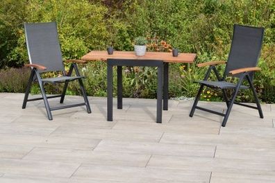 Toblino Gartenmöbel Set 3tlg., Balkonausziehtisch