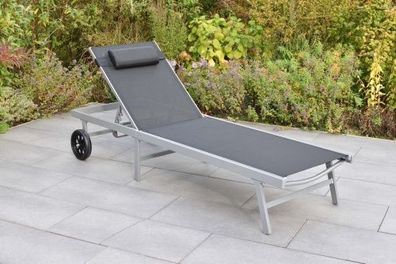 Tessin Liege mit Kopfkissen, schwarz
