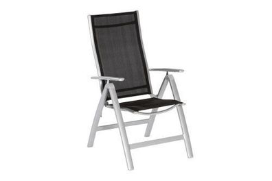 Carrara Gartensessel/Gartenstuhl, klappbar, silber/schwarz, 2er Set